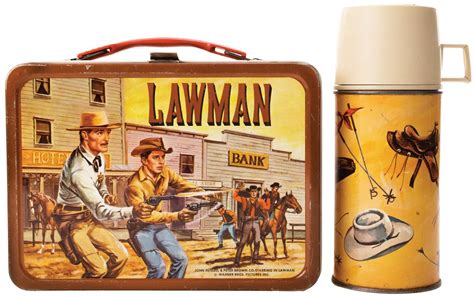 vintage lawman metal lunch box|LawMan Lunch Box for sale .